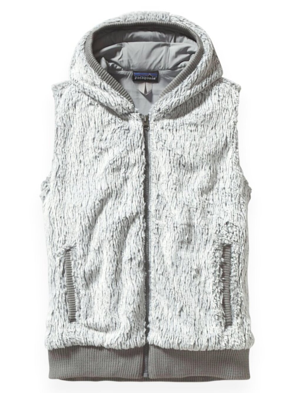 Patagonia Feather Grey Conejo Vest Fleece Fur Fuzzzy Full Zip Hoodie NWT New M